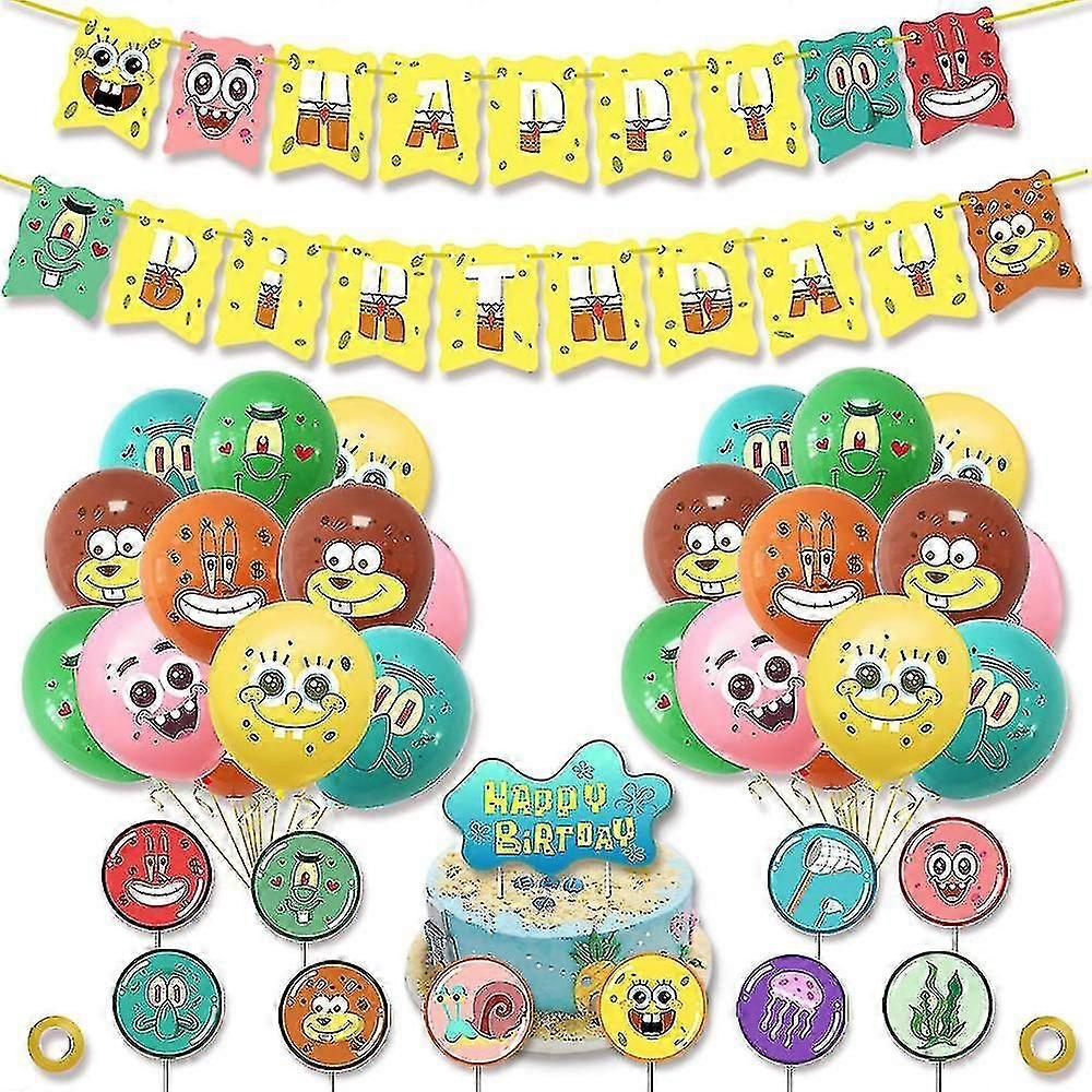 Spongebob Theme Party Birthday Décorations Set