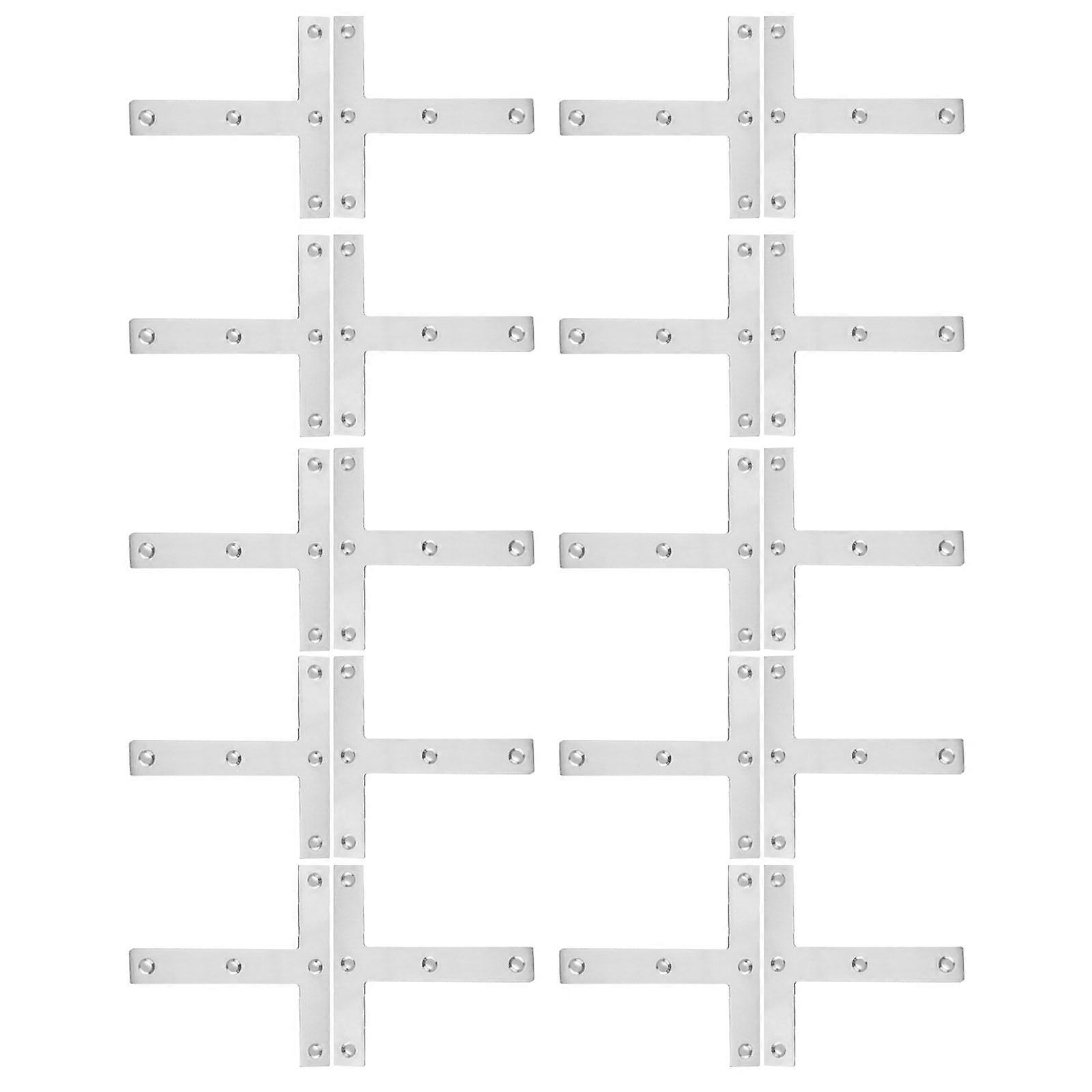 20pcs T Shape Flat Brace Bracket Solid Mending Plate Repair Fixing Replacement