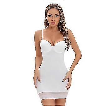 Weißes sexy Slip-Kleid Damen Bügelkleider Kombination Unterkleid Full Slips Schwarz Tube Unterrock Weiß