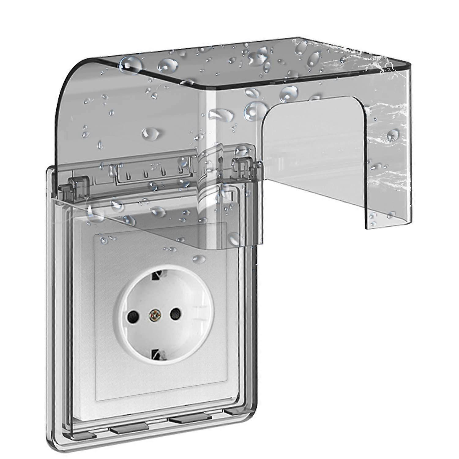 Type 86 Waterproof Wall-Mounted Electrical Socket Cover, Self-Adhesive Socket Switch Cover, 10.8x7.3x12.2cm