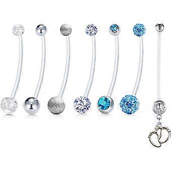 14G Zwangerschap Navel Ringen Flexibele Bioplast Sport Moederschap Buik Navel Retainer Body Piercing 38mm 1 1/2\\
