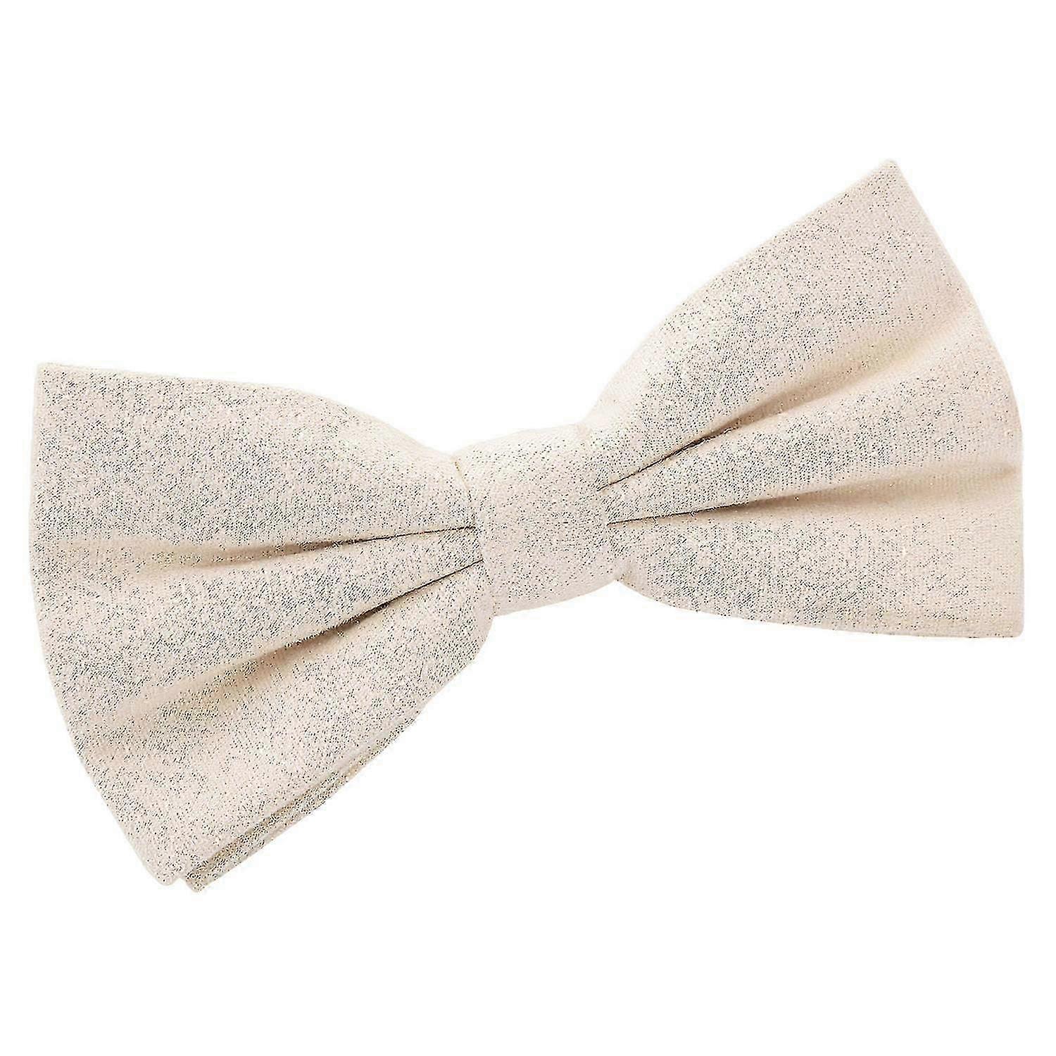 Beige Suede Pre-Tied Bow Tie