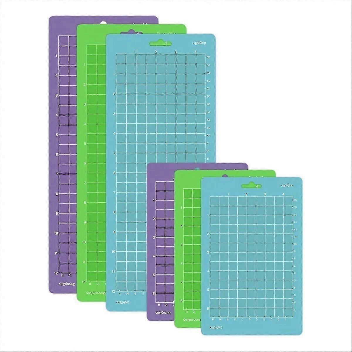 Base de corte compatível com CRICUT Joy 4,5 x 12 polegadas e 4,5 x 6,5 polegadas (6 bases com aderência padrão, aderência leve e aderência forte), variedade
