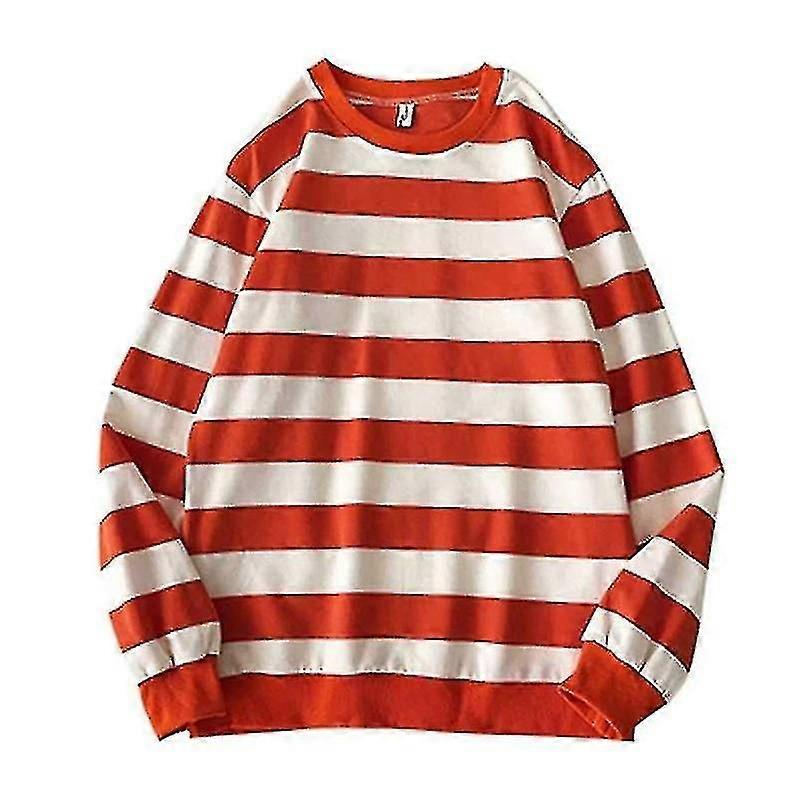 Pull imprimé rayé Femmes Mode O-neck Loose Casual Knit Pull pull