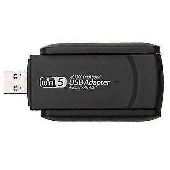 1300M Dual-Band Wireless Network Card Bluetooth 4.2 + WIFI 2-In-1 USB Wireless 5G Driver-Free Small Network Card 26-27