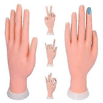 5 Pcs Bendable Rubber Prosthetic Hand Manicure Practice Tool Suitable For Beginners
