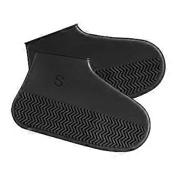 Waterproof Shoe Covers Non Slip Reusable Silicone Rain Protectors for Outdoor and Commuting Black Medium