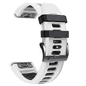 Watch Band 20mm White Soft Silicone Quick Release Water Resistant Strap for Garmin Fenix 6S Pro