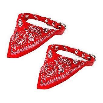 2 Pack Red Small Adjustable Pet Bandana Scarf Collar 2X for Dog Cat