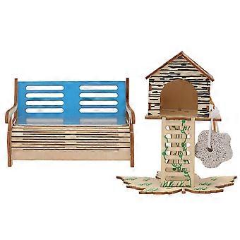Hamster House Wooden Hamster Villas for Pet Use 1Set Assorted Color