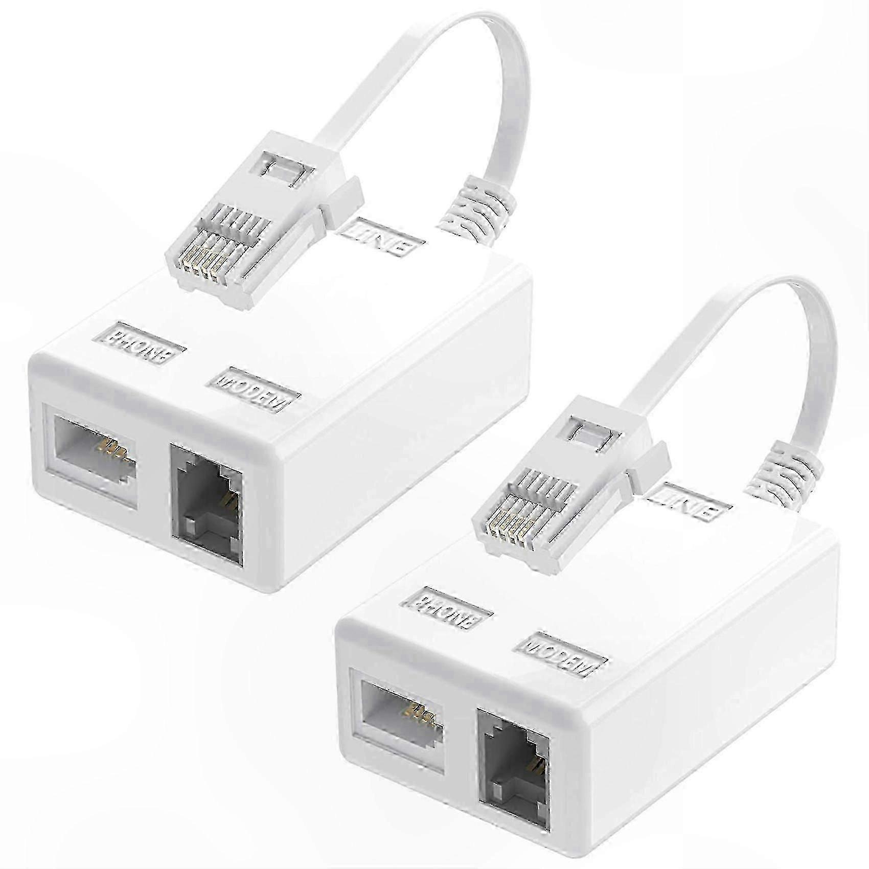 Internet Phone Line Splitter ADSL Adapter 2 Pack