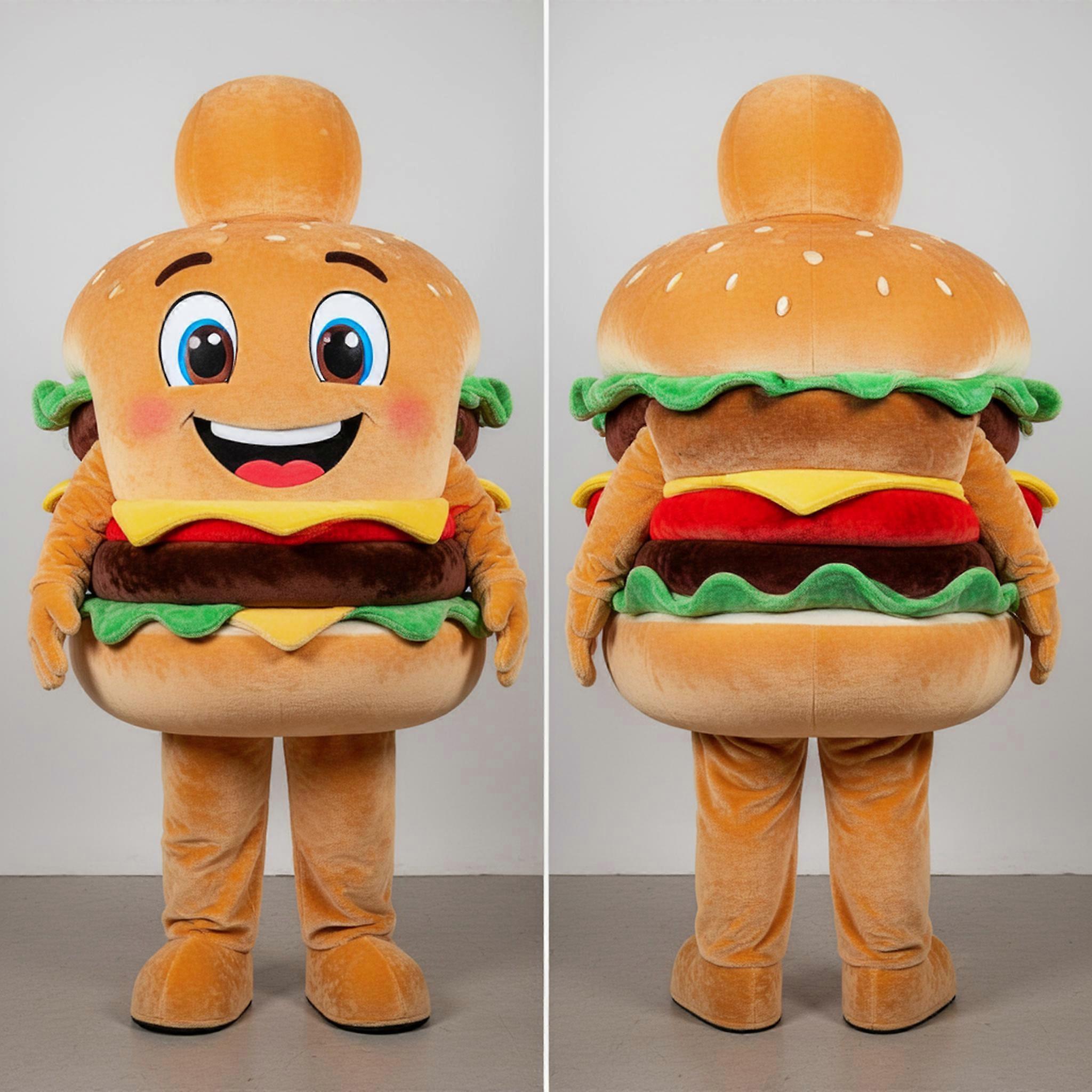 MASTICOT Chocolate Brown Oversized Hamburger Mascot