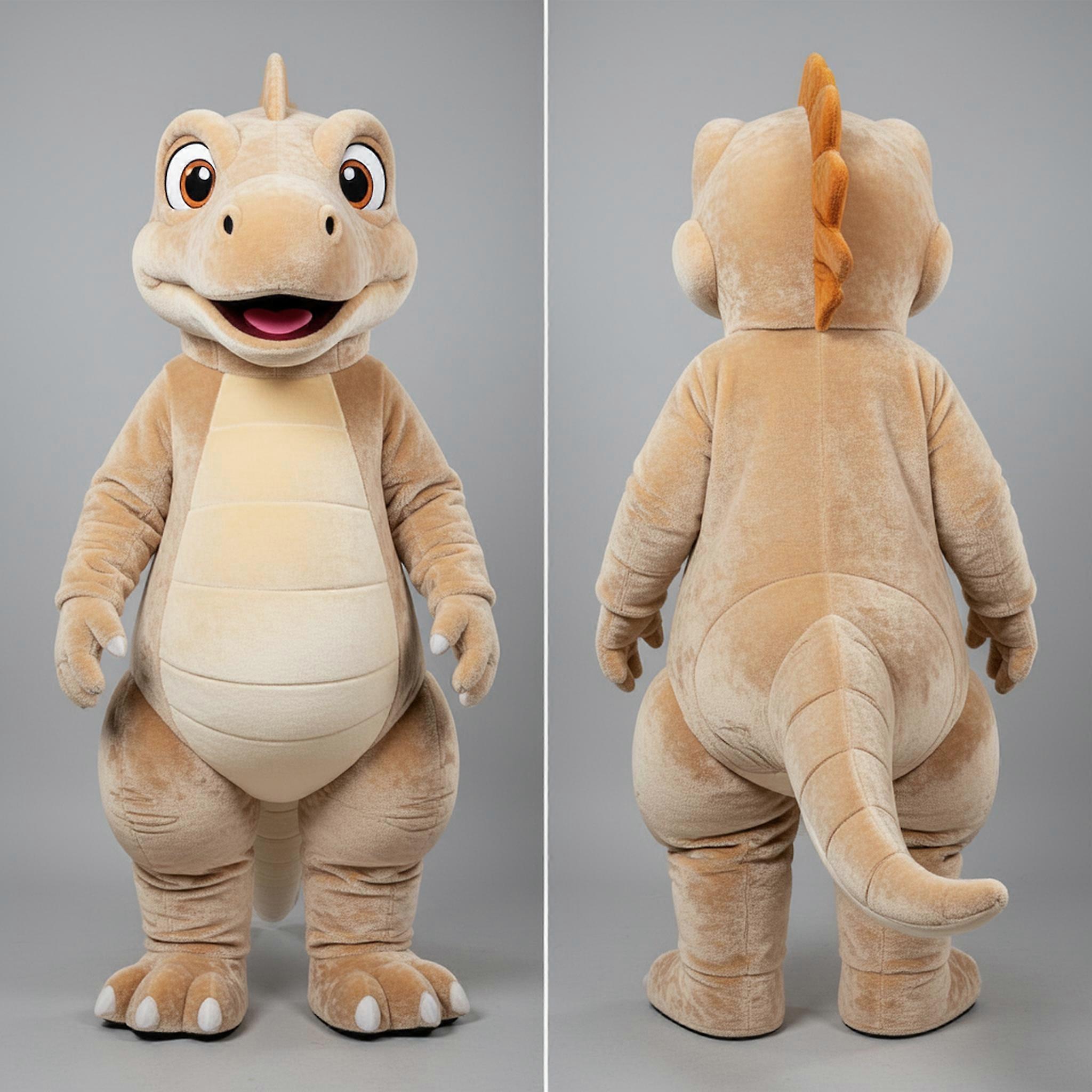 MASTICOT Beige Soft Rounded Contours Iguanodon Mascot