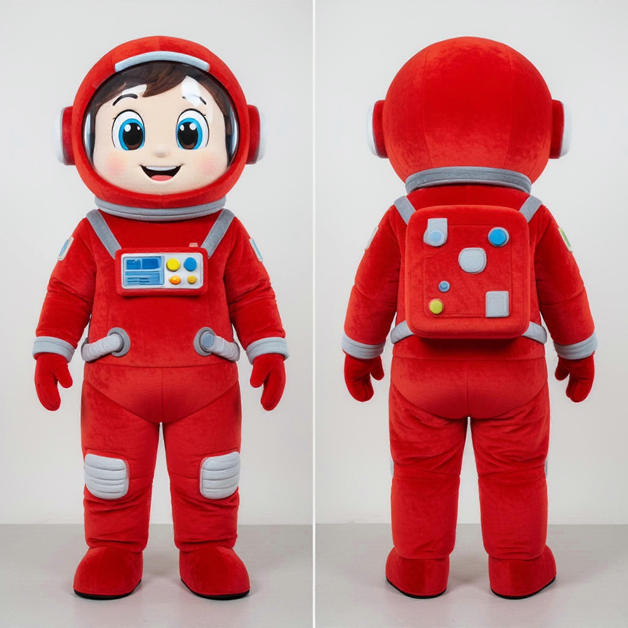 MASTICOT Crimson Red Rounded Astronaut Mascot