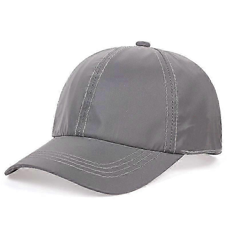 Adjustable Silver Reflective Baseball Cap for Night Outdoor Use