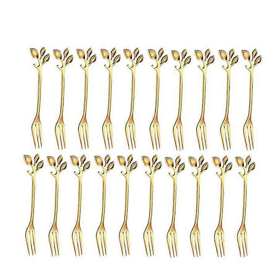 20pcs Stainless Steel Fruit Forks Appetizer Dessert Snack Flatware Kitchen Tableware