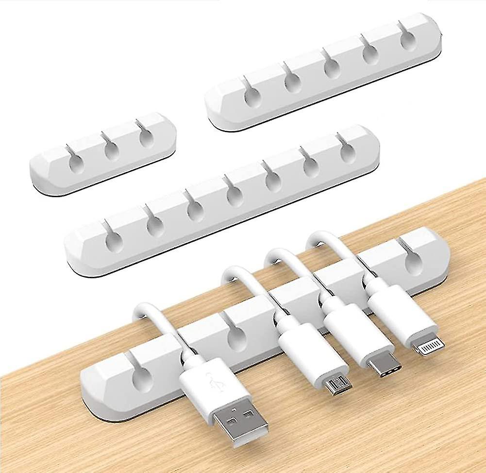 3 Pack - Silicone Cable Tidy Fixed Adhesive Cable Tie-down Desk Cord Storage
