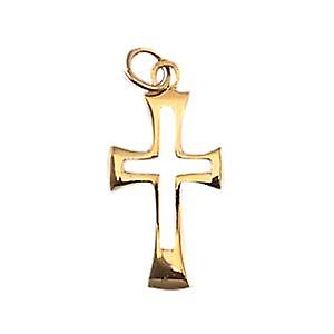 9ct Gold 21x12mm Fancy pierced Cross