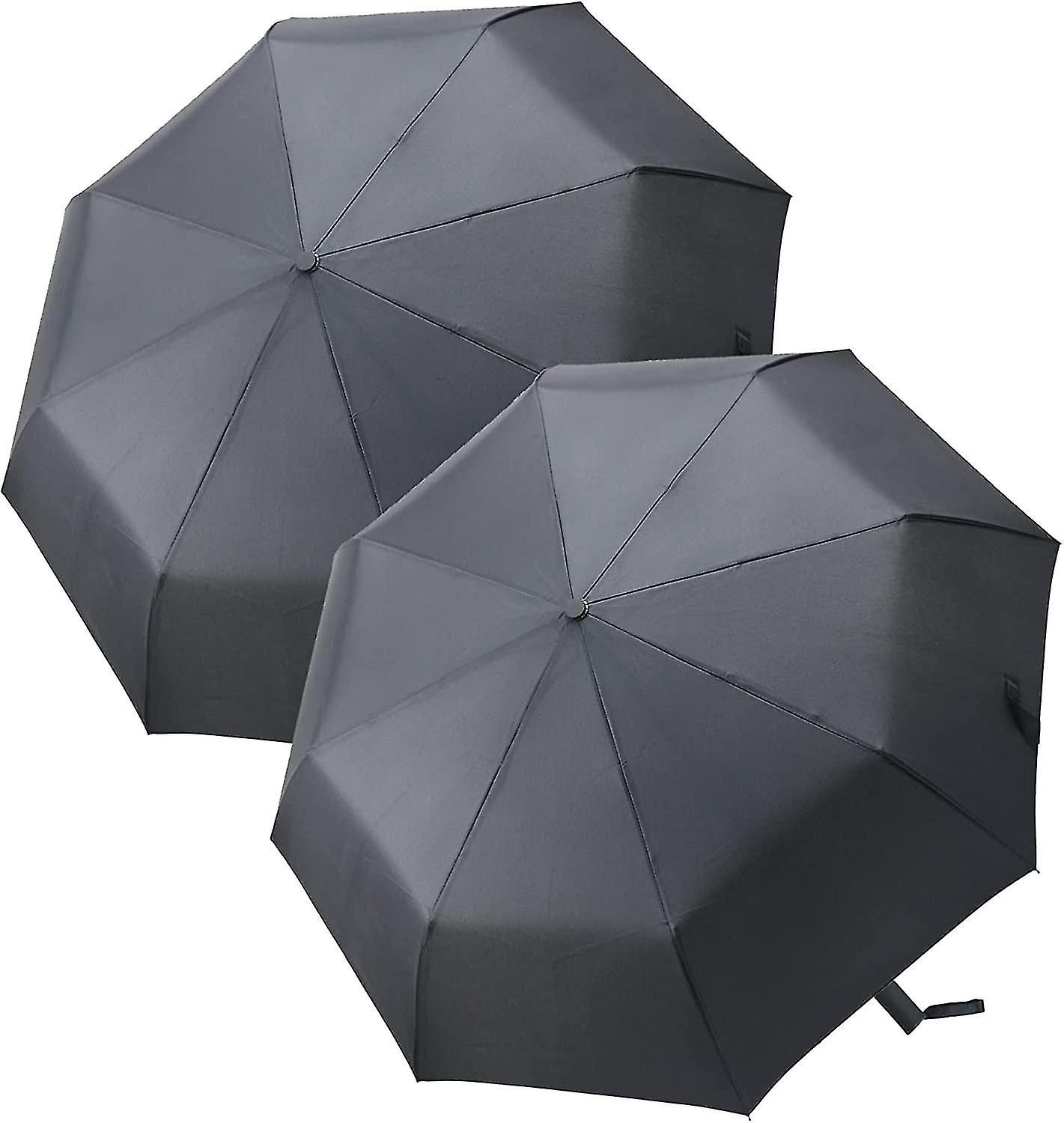 2 Pack Compact Travel Small Umbrella Windproof Collapsible Auto Open & Close Folding Mini Umbrella