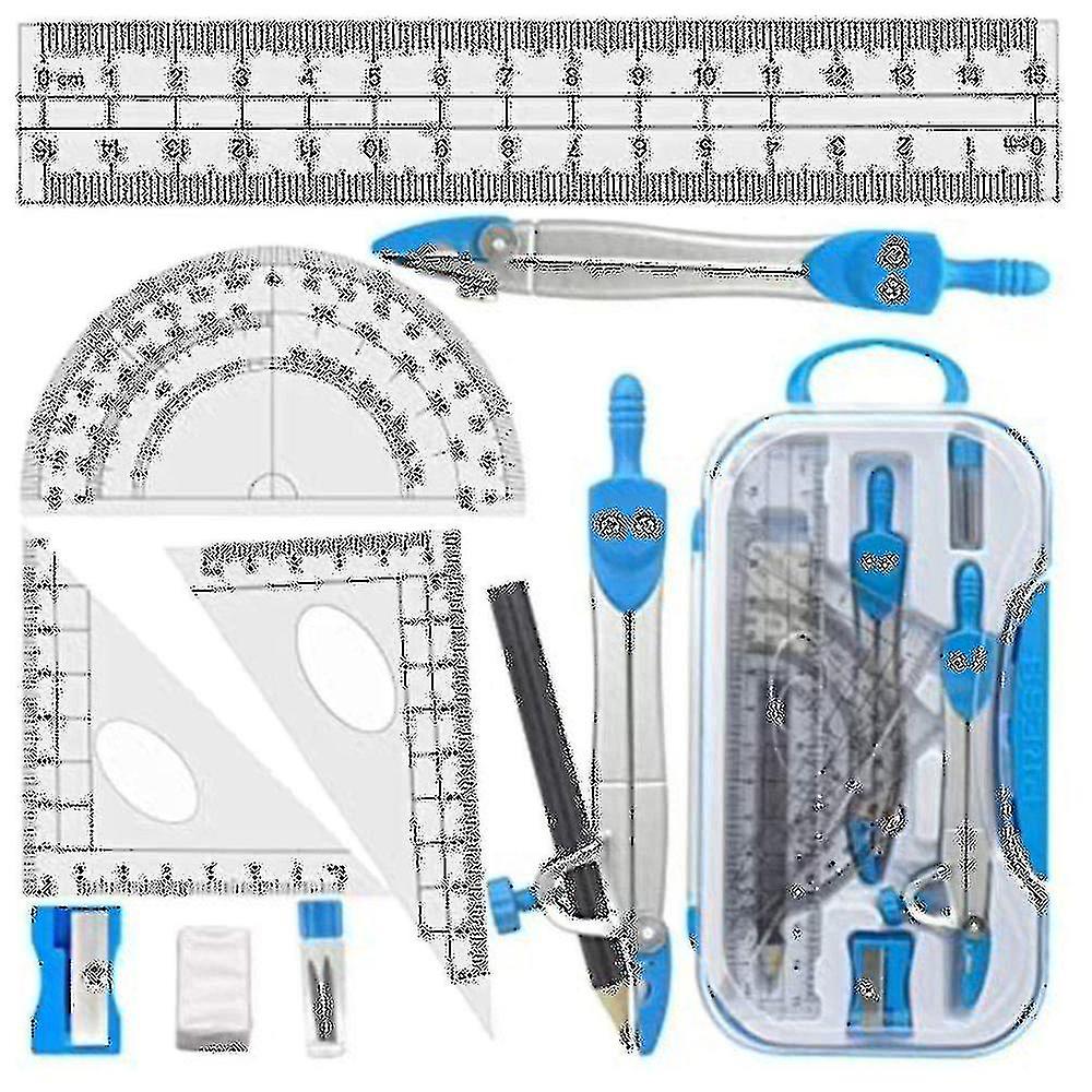 Geometry Compass Set 10pcs School Maths Protractor Set Rulers For Student Maths And Engineering In