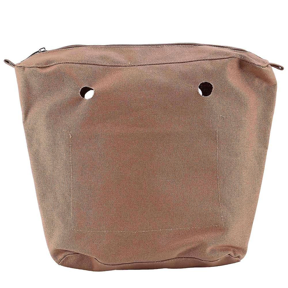 Imperméable à l’eau Solid Canvas Insert Inner Lining Insert Zipper Pocket pour Obag O Bag Deep Khaki Mini