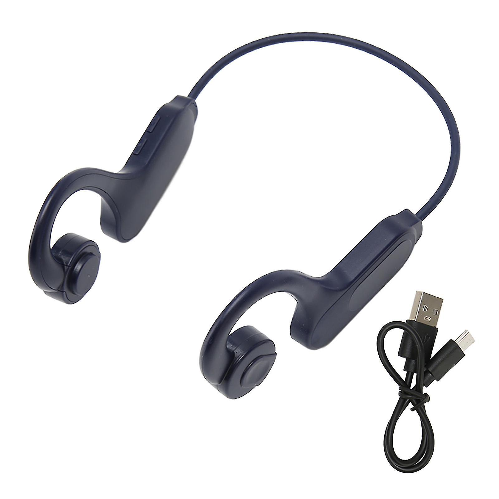 Bone Conduction Headphones Bluetooth 5.3 LED Digital Display IPX5 Waterproof Wireless Earphones for Sports Blue
