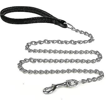 Kraftig hundkoppel5.25ft metall hundkoppel hundkedja med bekvämt handtag