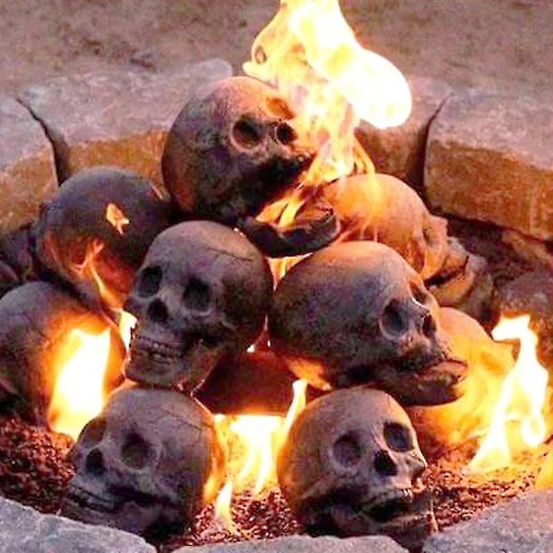 Halloween Human Skull Decoration Reusable Fire Pit Skulls Party Favors For Campfire Haunted House Firepit Bonfire Decor