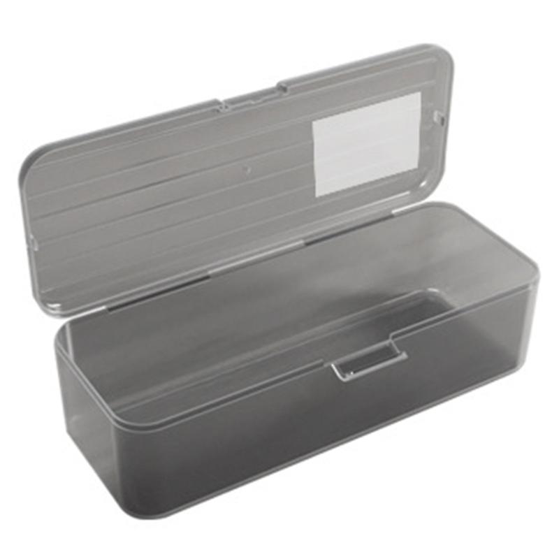 Pencil Case Space-Saving Transparent Plastic Storage Box for Home School Office Supplies