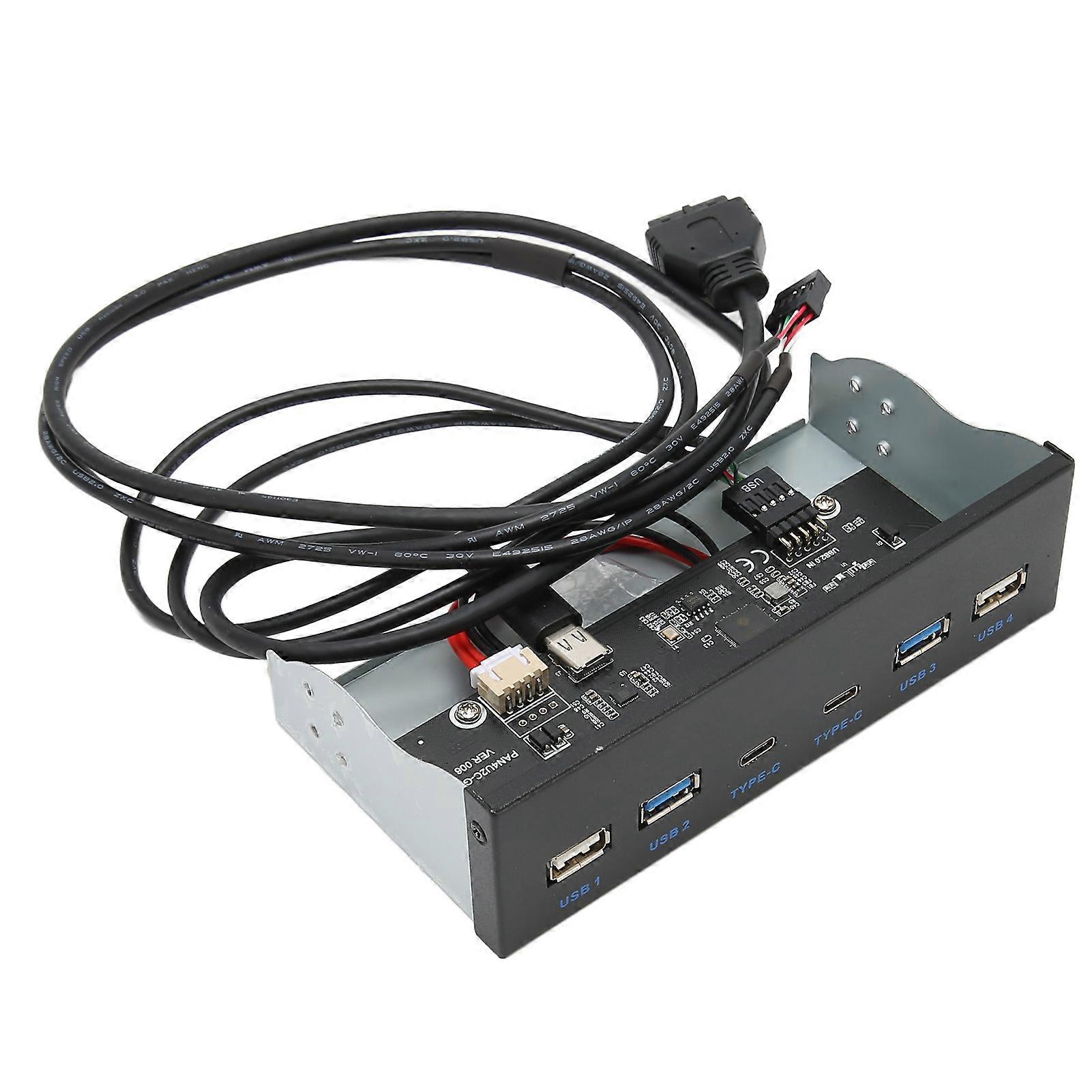 USB3.1 Frontplatten-Header GL3523 Chip High Speed 5 Gbit/s 6 Ports 19PIN auf Typ C Frontplatte für Desktop-Computer Position des optischen Laufwerks 2U3, 2U2, 2C