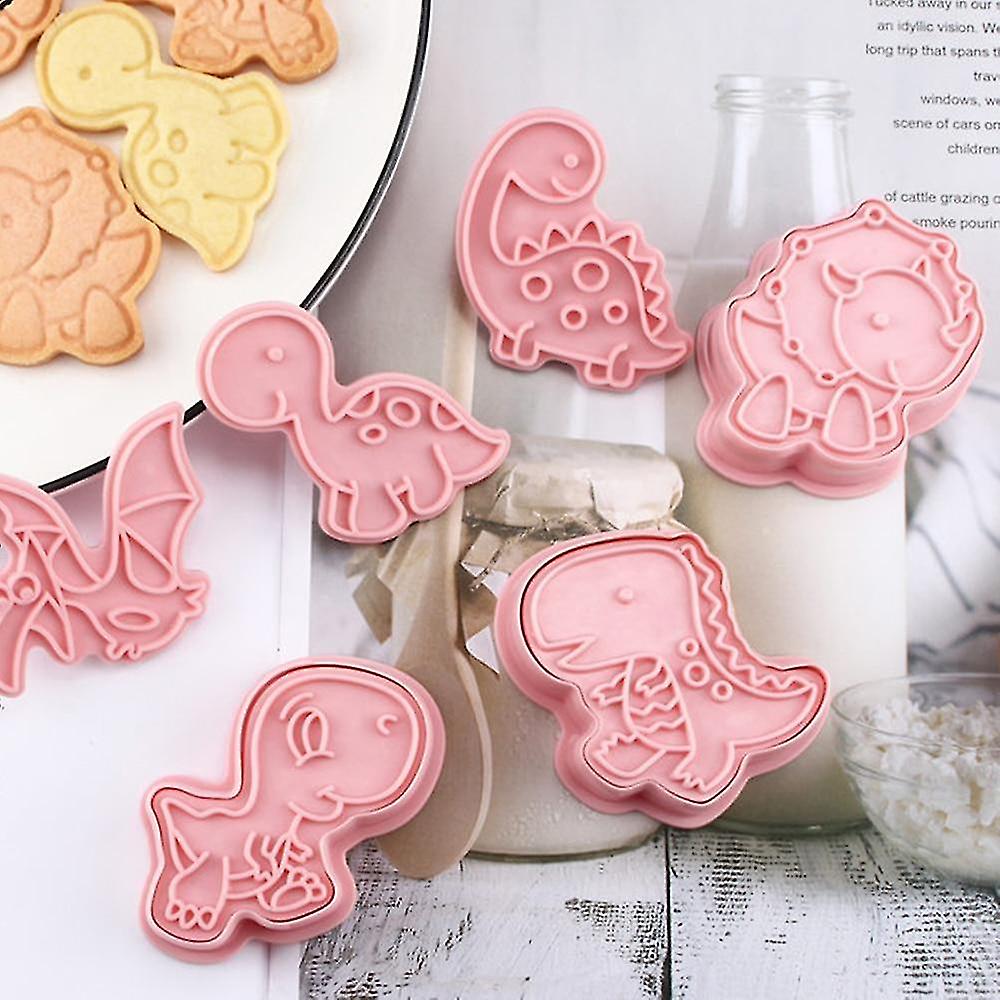 Baking Cookie Sheets 6pcs Dinosaur Shaped Cookie Cutter Mold 3d Biscuit Sugar Craft Dessert Baking Mould Fondant Cake