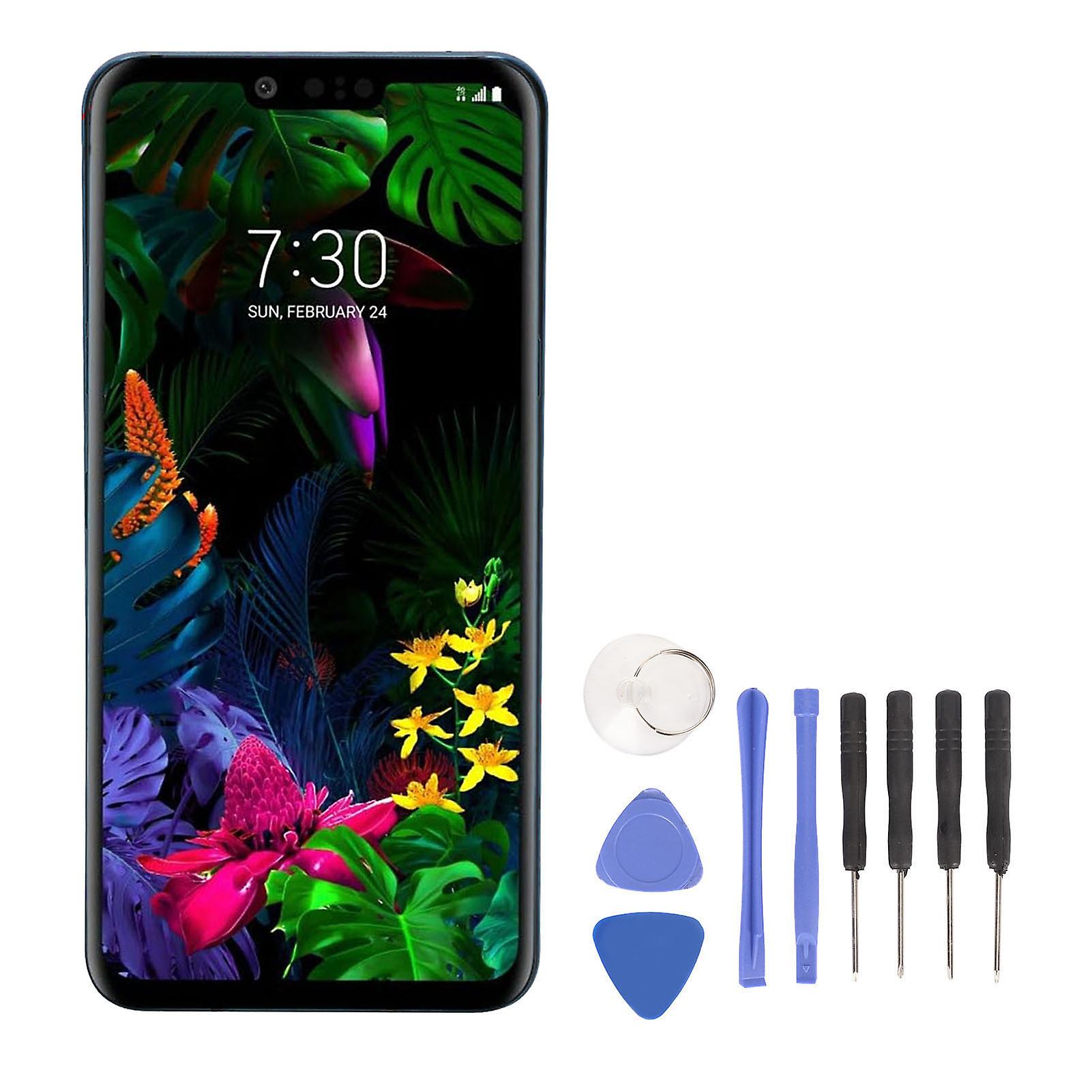 Blue 6.1" Screen Replacement for LG G8 ThinQ with Frame and Repair Tool Kit