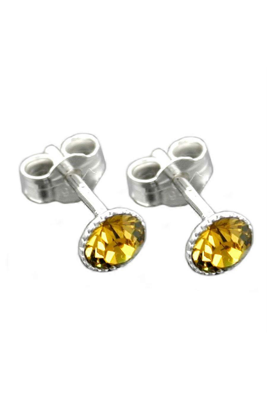 Stud Earrings Crystal Lime Silver 925 - Gl91595