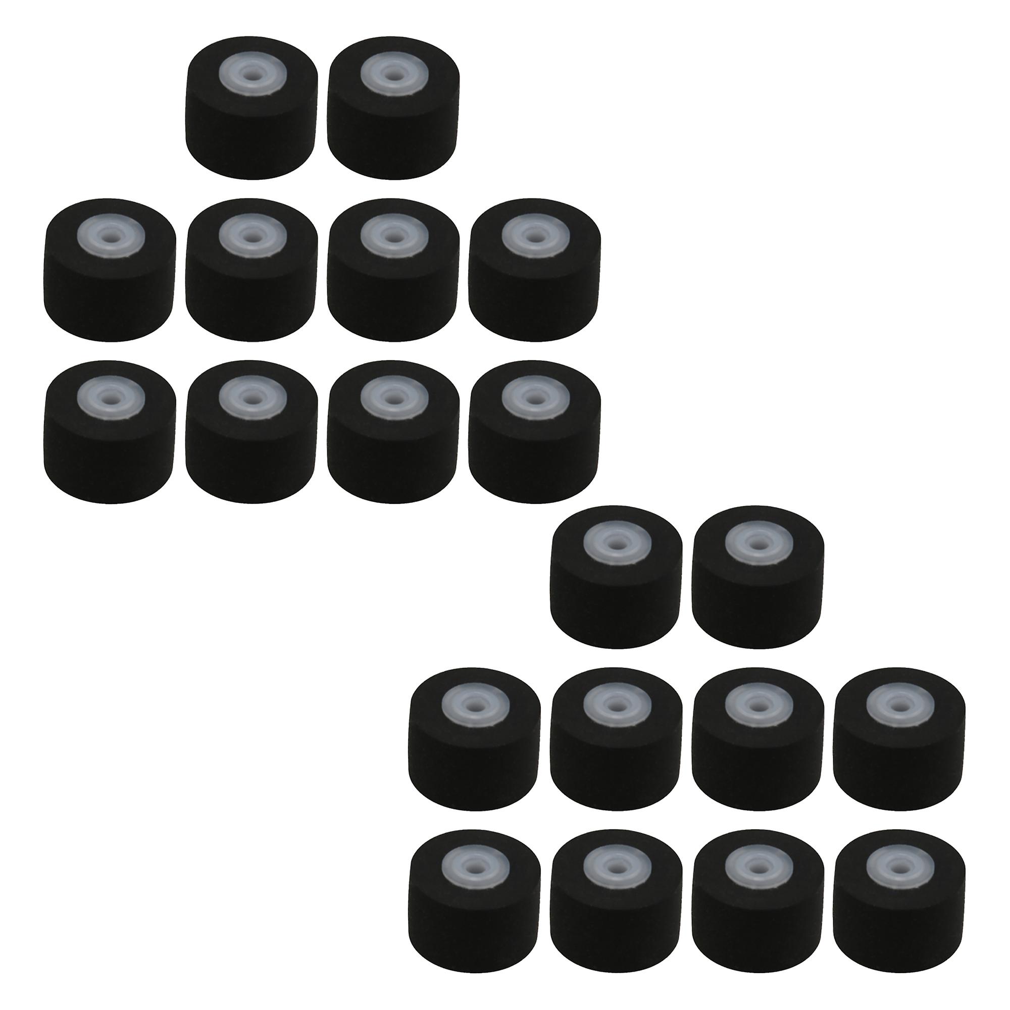 20个夹送滚轮轮子卷筒用于磁带录音机10x6.5x1.5mm黑色