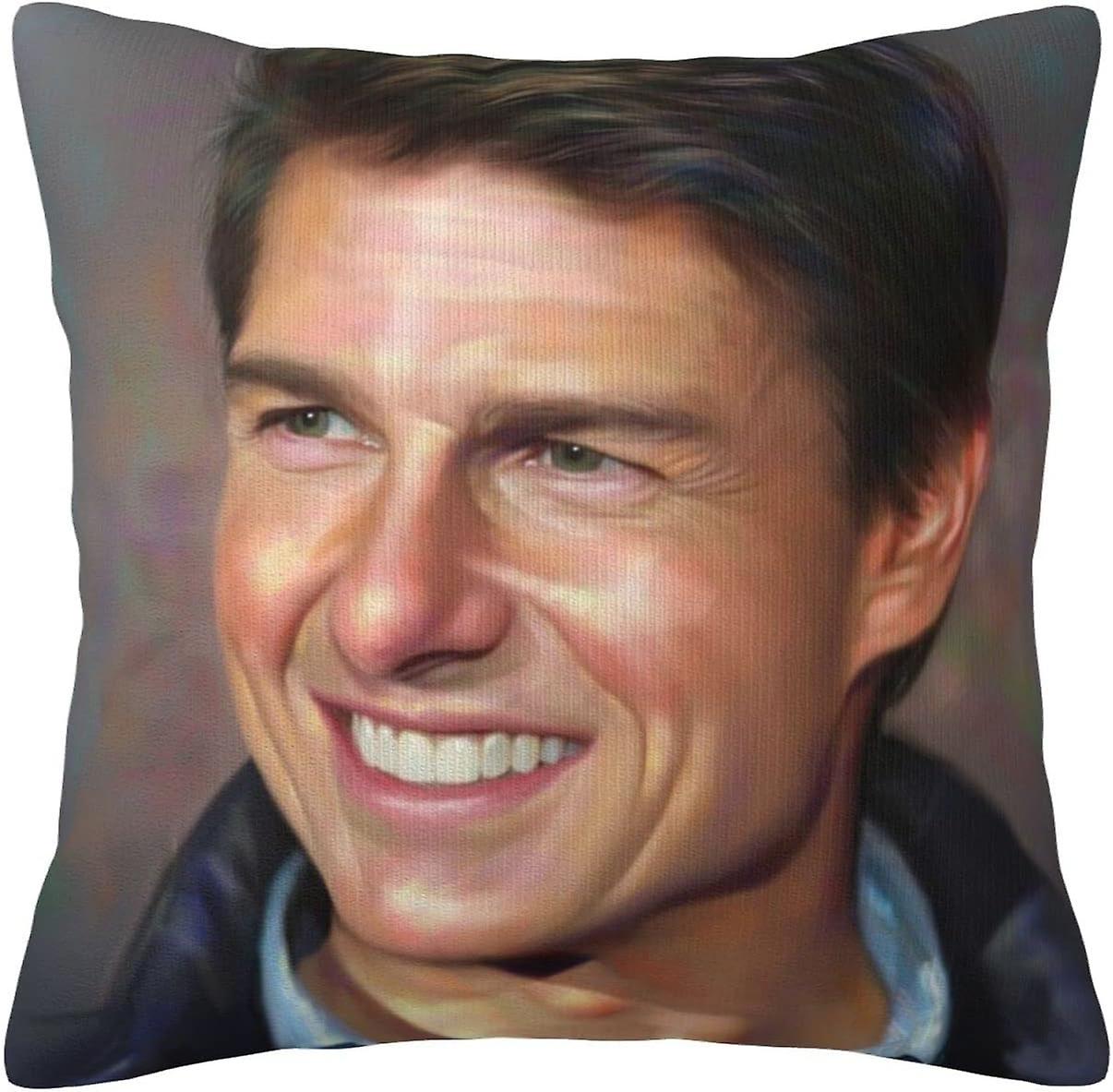 Tom Cruise Pillowcase Pillow Cover Throw Pillow Case Square Cushion Cover for Sofa Bedroom 18 X 18in -[A348]