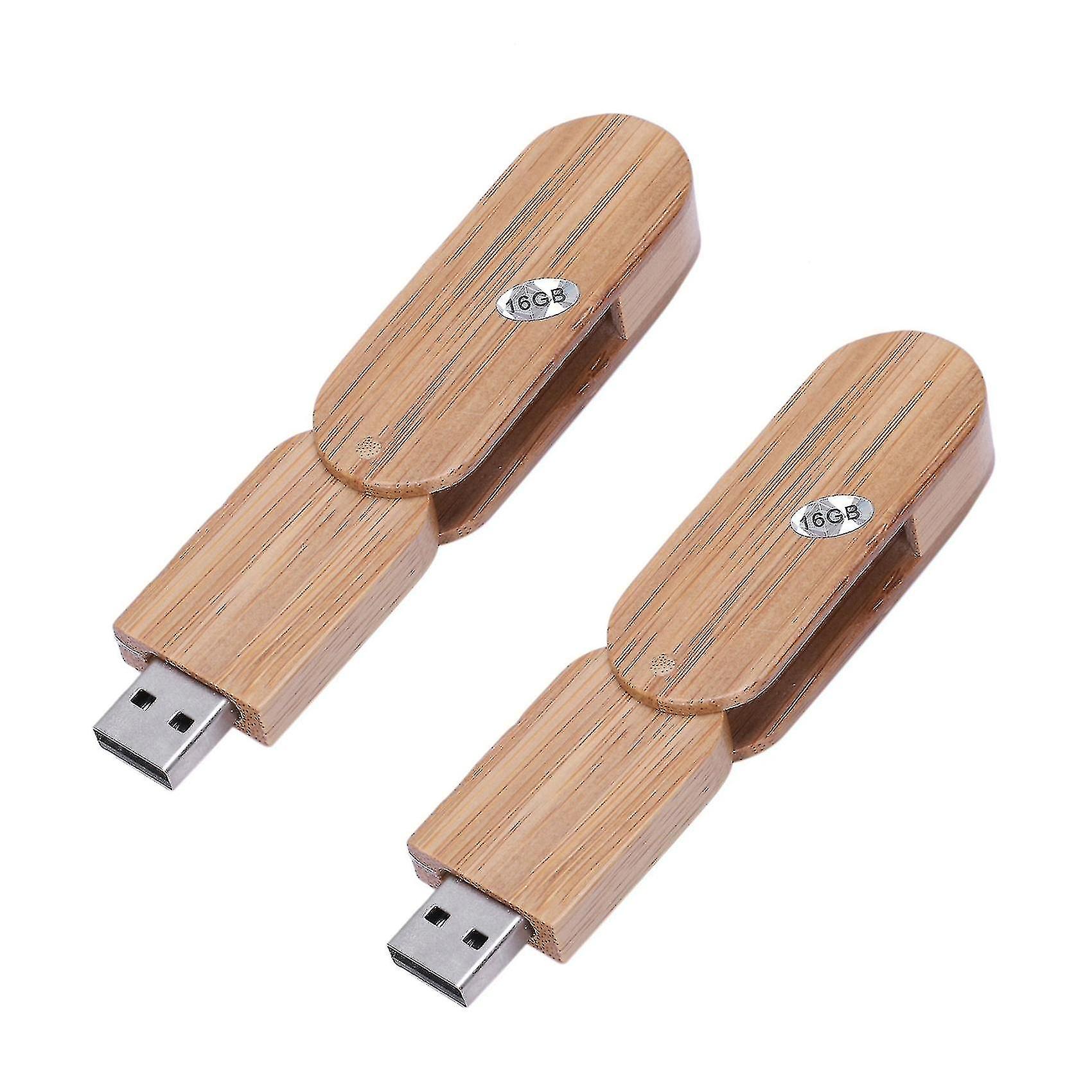 2x rotierendes Holz USB 2.0 16gb Flash-Speicher High-Speed-Memory-Stick