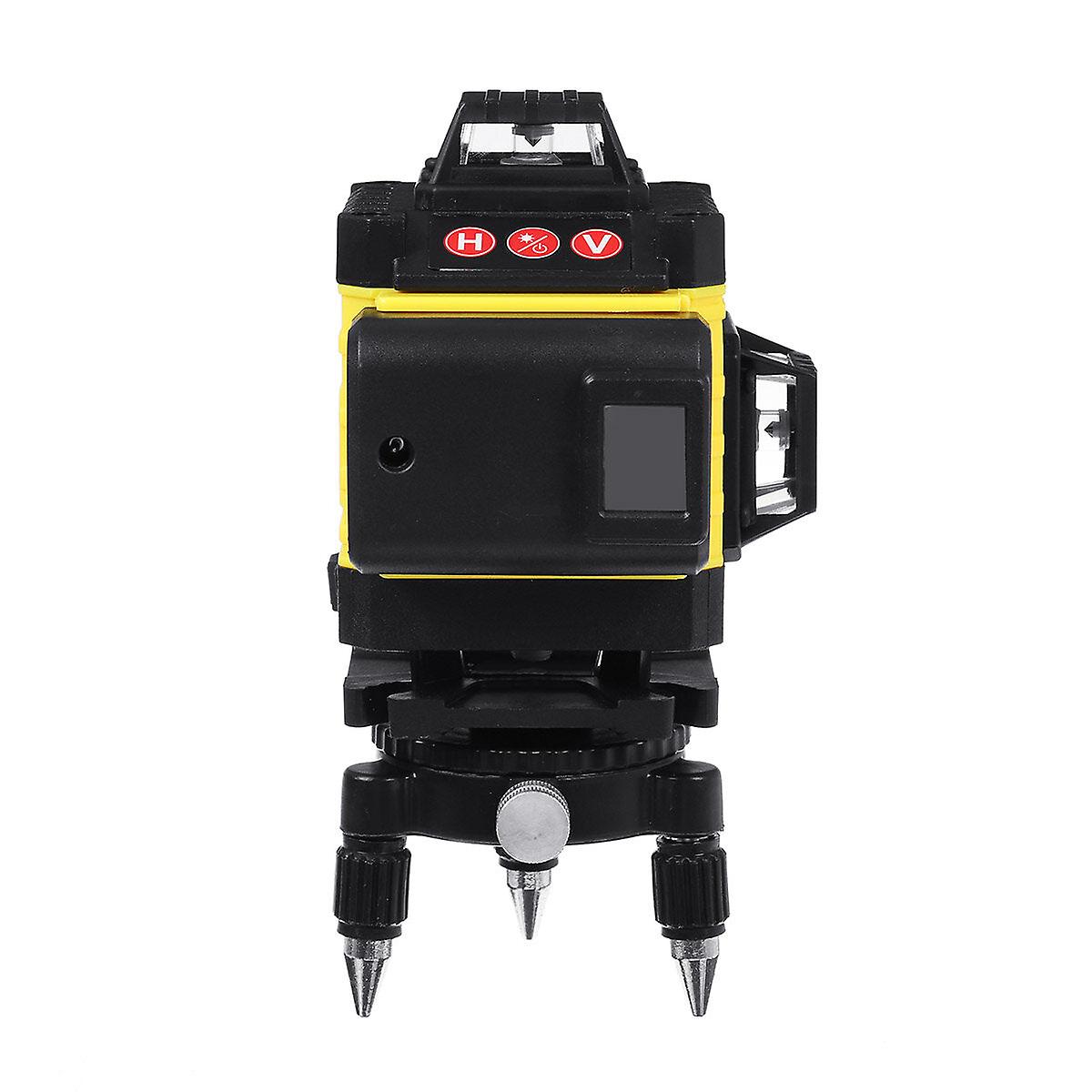 12/16 Line 4d Laser Level Green Light Digital Self Leveling 360 Rotary Measure With 6000mah Battery