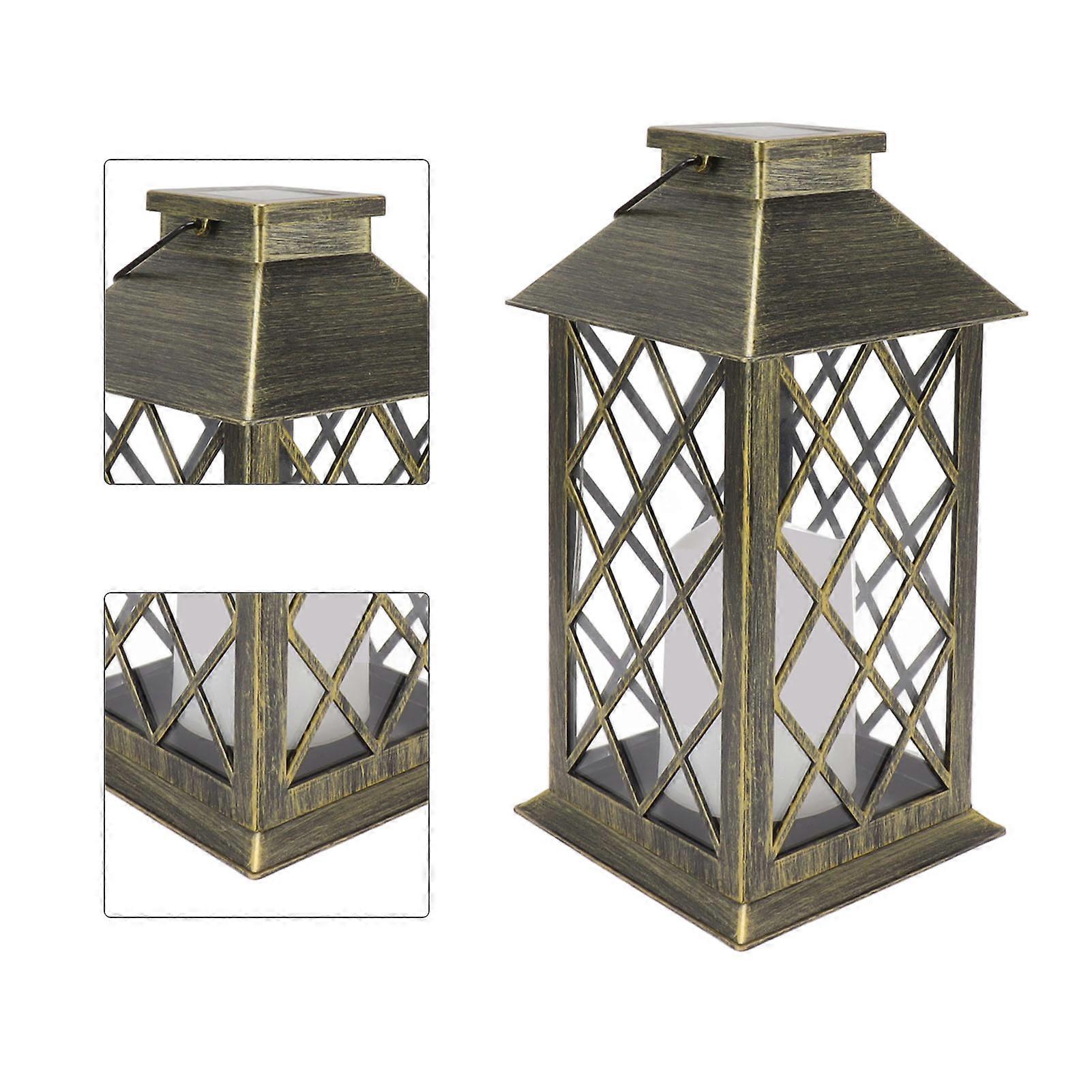 Bronze Lantern with Large Net Garden Hanging Lanterns for Table Outdoor Party Decorative 