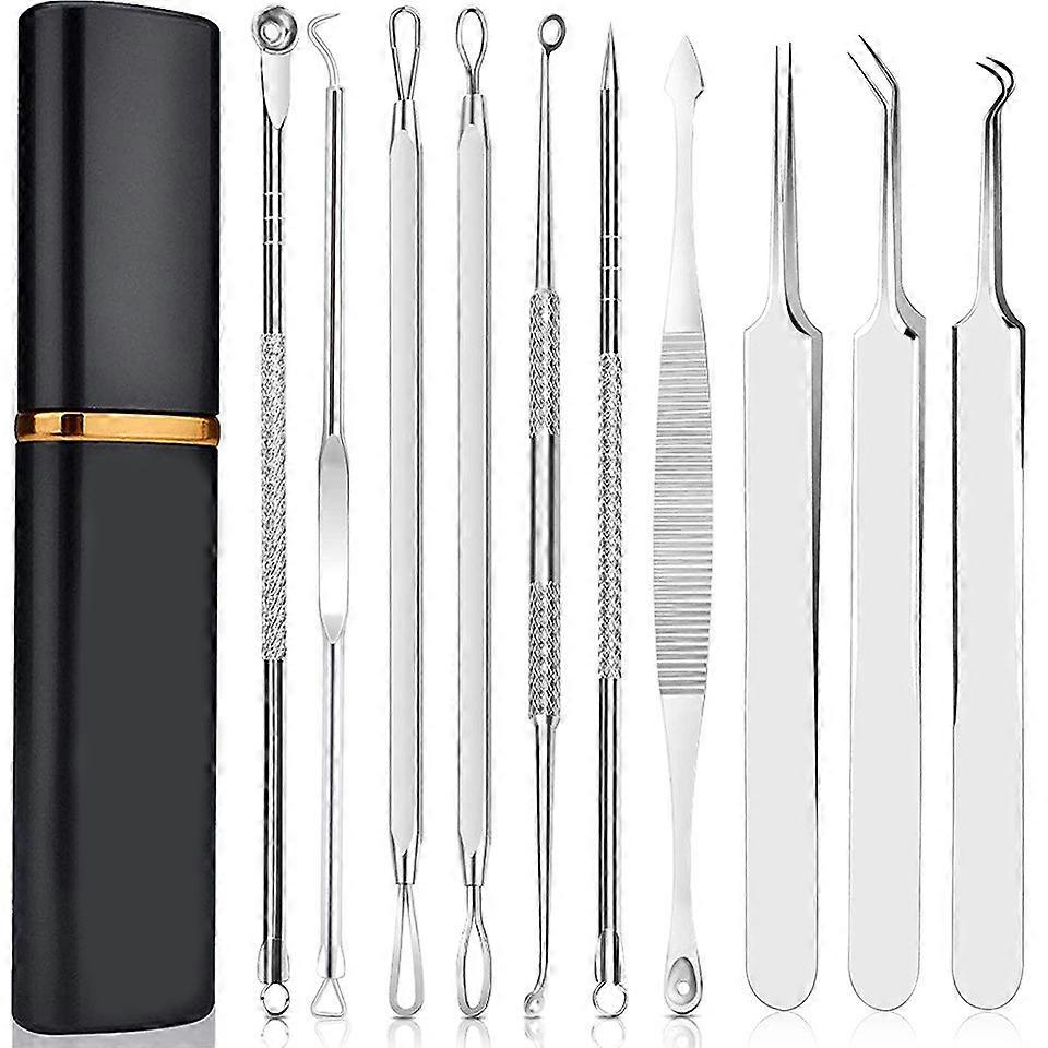 Tool Kit, 10 st Professional Pimple Comedone Extractor Tool Acne Removal Kit