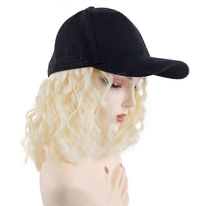 شعر قصير متموج مستقيم الشعر البيسبول كاب الباروكة الاصطناعية الطبيعية الباروكة قبعة سوداء الباروكة كاب الشعر البيسبول كاب قابل للتعديل