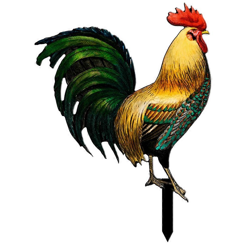 Three-dimensional Simulated Rooster Double-sided Courtyard Ground Insert Garden Outdoor Decorative Mirror Insert Plug-in