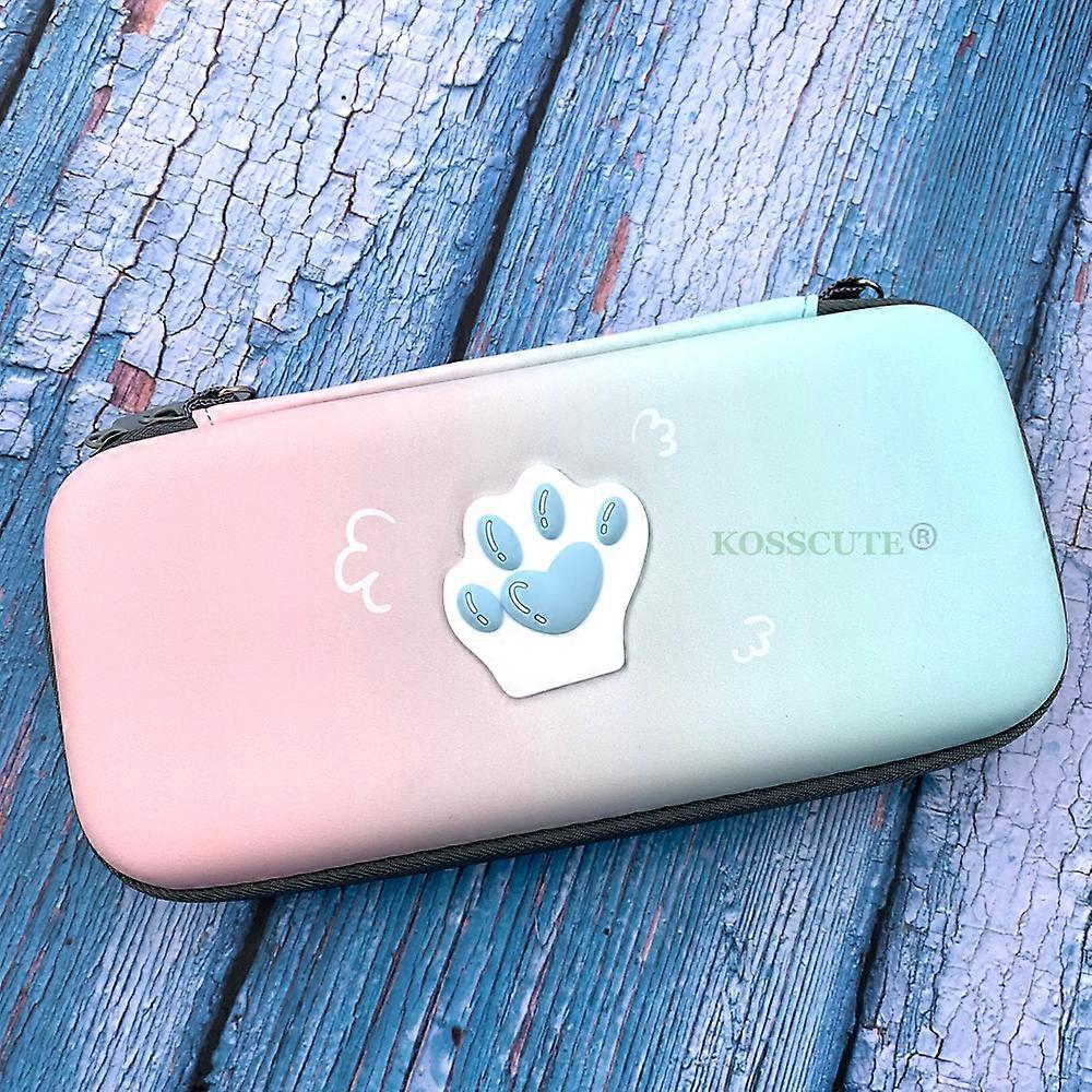 Cat Paw Carrying Case for Nintendo Switch Game Console Accessories Silicone Hard Shell Powders Waterproof Protective Cover