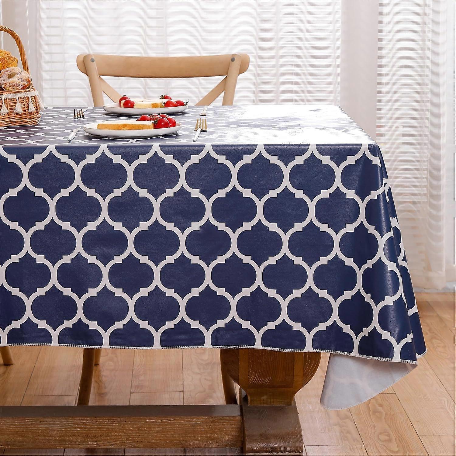 مفرش مائدة مستطيل ، مفرش مائدة من الفينيل من الفانيلا ، مفرش مائدة منقوش بلاستيكي مقاوم للماء مقاوم للبقع شديد التحمل ، للطاولة ، الهند