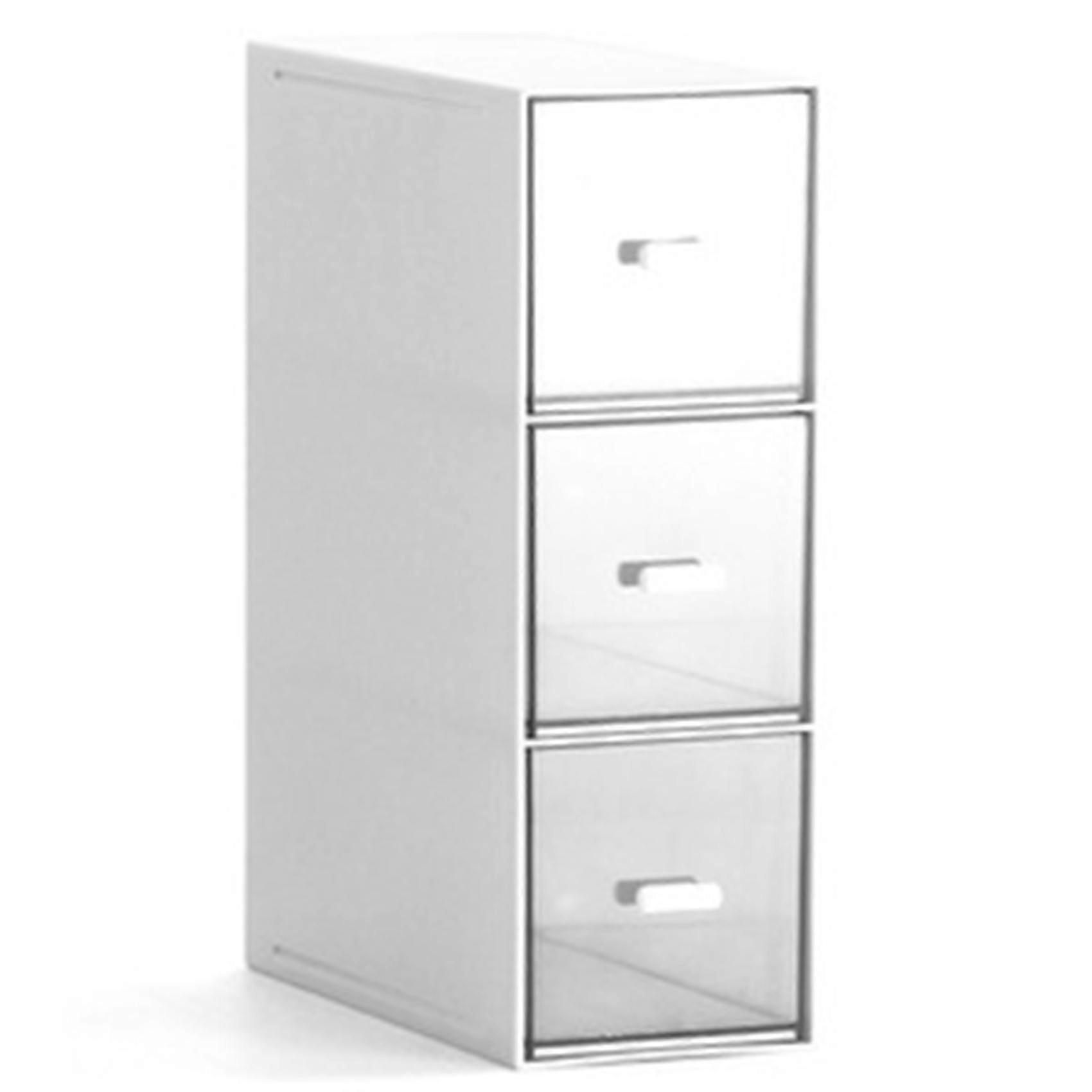 Multi-layer Storage Box Desktop Storage Box Container Ivory White