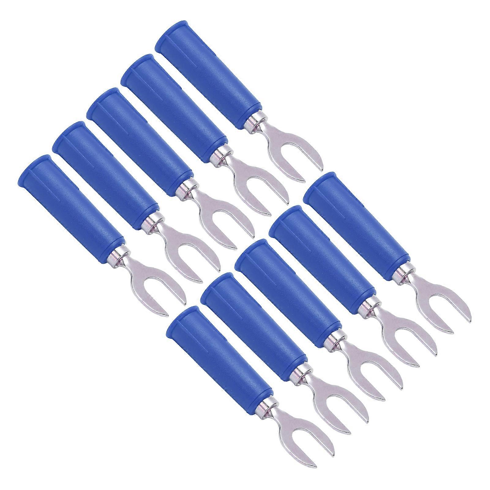 6mm U Shape Insert Plug 10Pcs High Pressure Resistant Y Type Banana Plug for Electronic Equipment