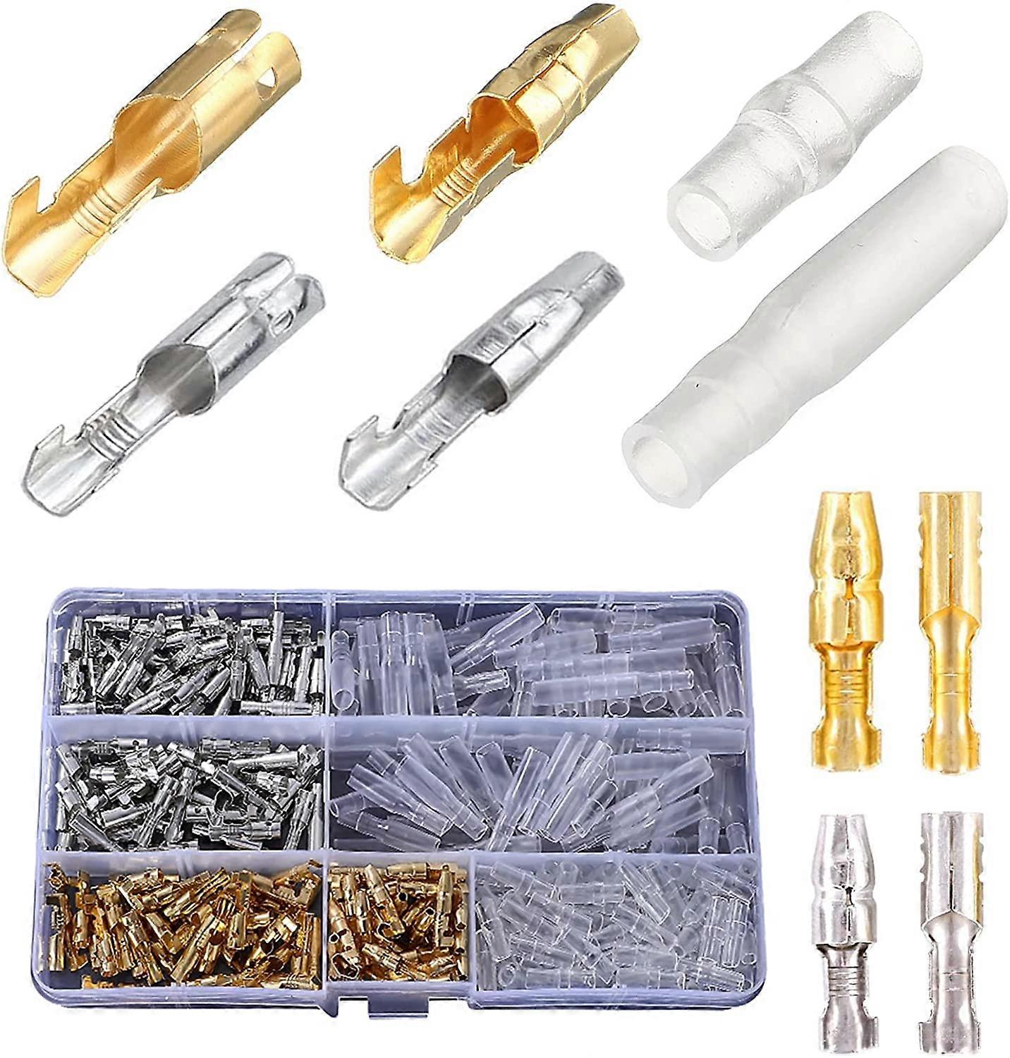 Mässing Bullet Connectors Kit, 360st 3,9 mm Bullet Terminal Kontakt Man Och Kvinna, Motorcykel Elektrisk Kontakt Bullet Terminal Terminal Bullet T