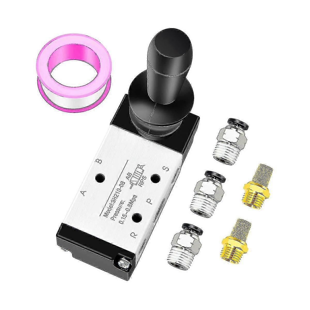 1/4inch Npt 5 Way 3 Position Air Hand Lever Operated Valve Pneumatic Solenoid Valve Manual Control-Excellent
