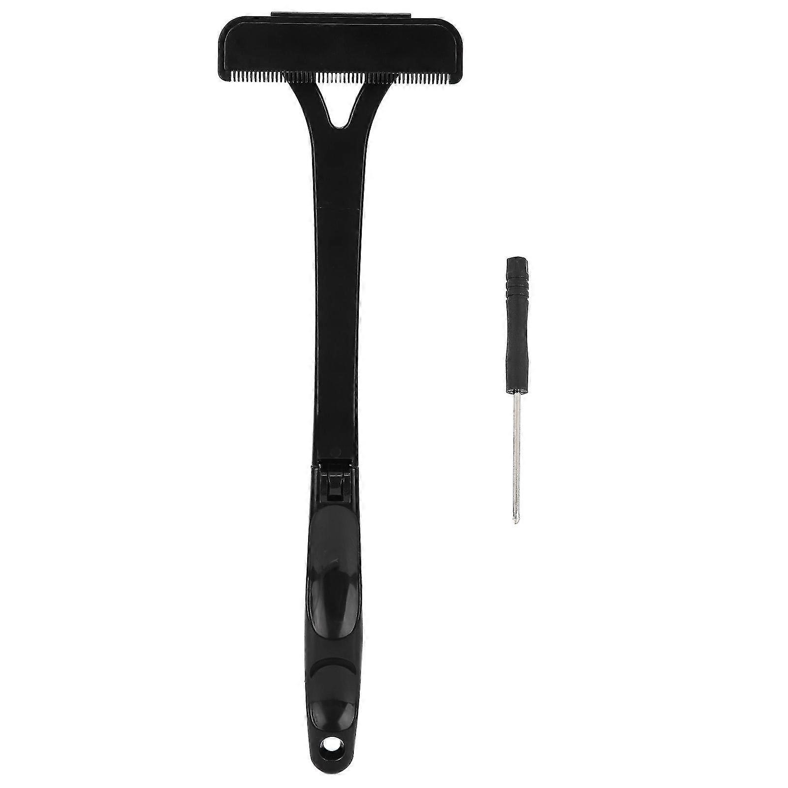 Back Blade Extra Long Handle Manual Lightweight Foldable Professional Back Shaver For Men Black (without Blade)