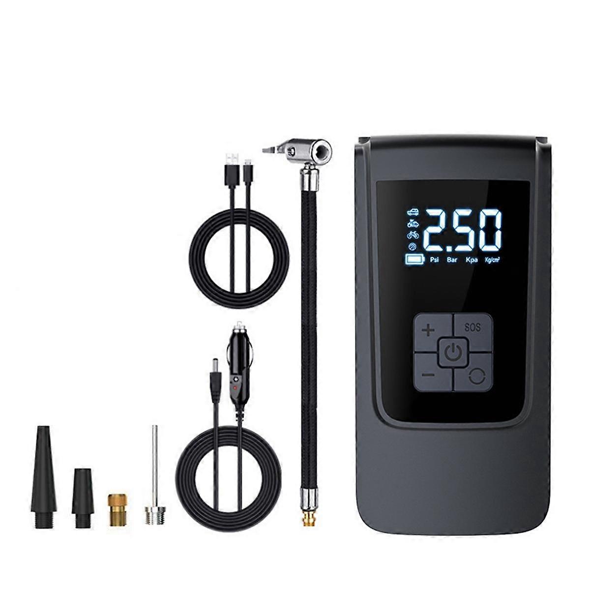 Digital Display Air Compressor Tire Inflator Cordless for Car Bicycle Tire Air Pump Portable Inflation Pump C