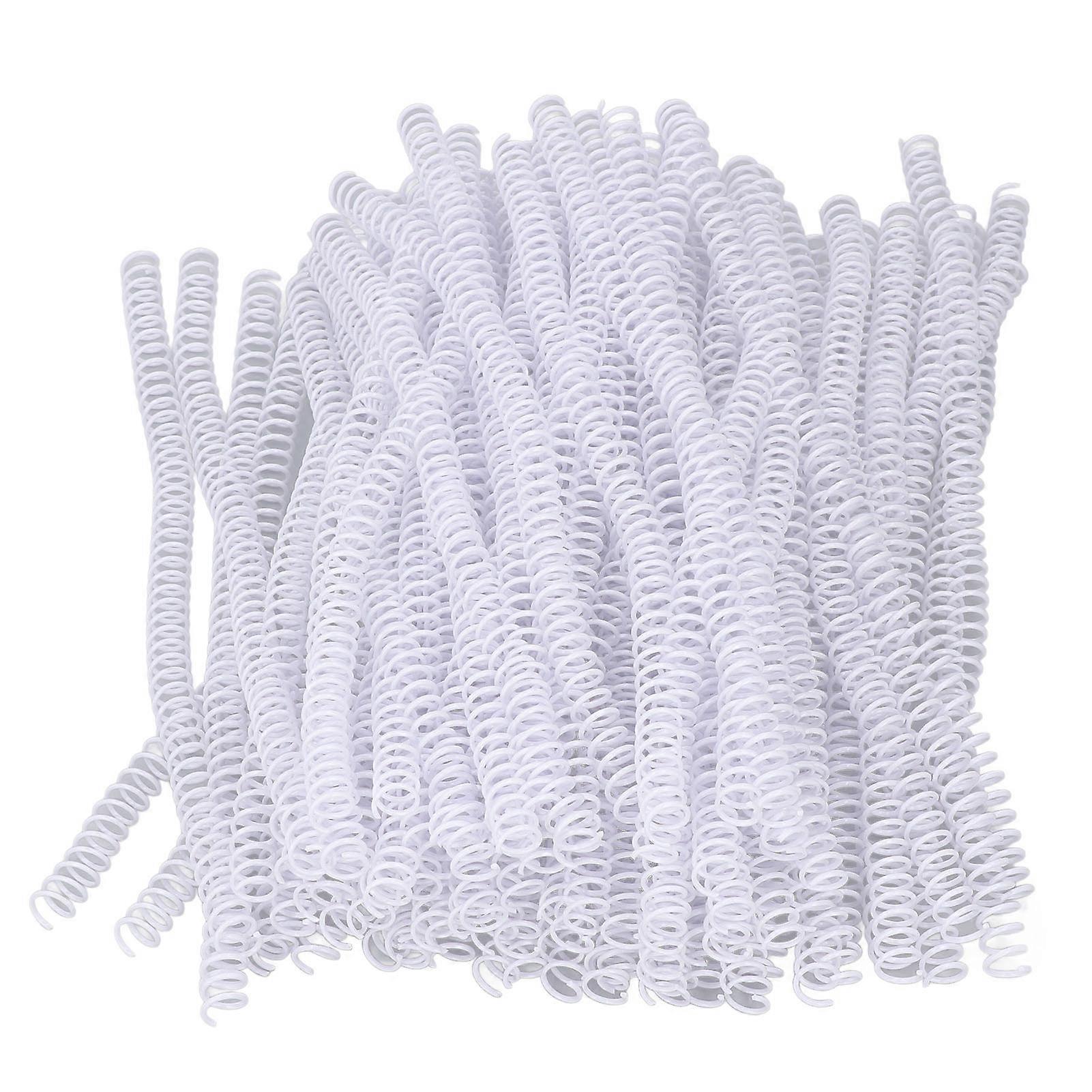 100Pcs Spiral Binding Coils Plastic Dia 9.5mm 3/8in 48 Teeth 4:1 Ratio 75 Sheet Capacity for A4 Paper White